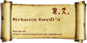 Mirkovics Konrád névjegykártya